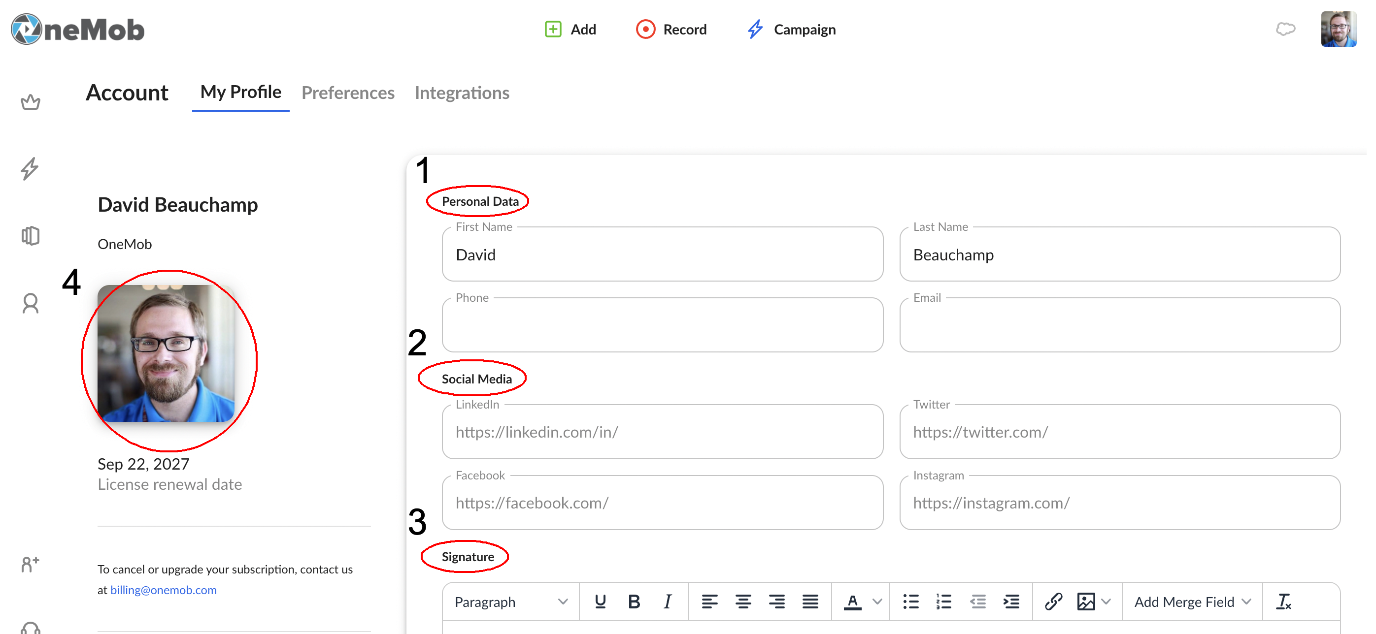 setting-up-your-profile-onemob